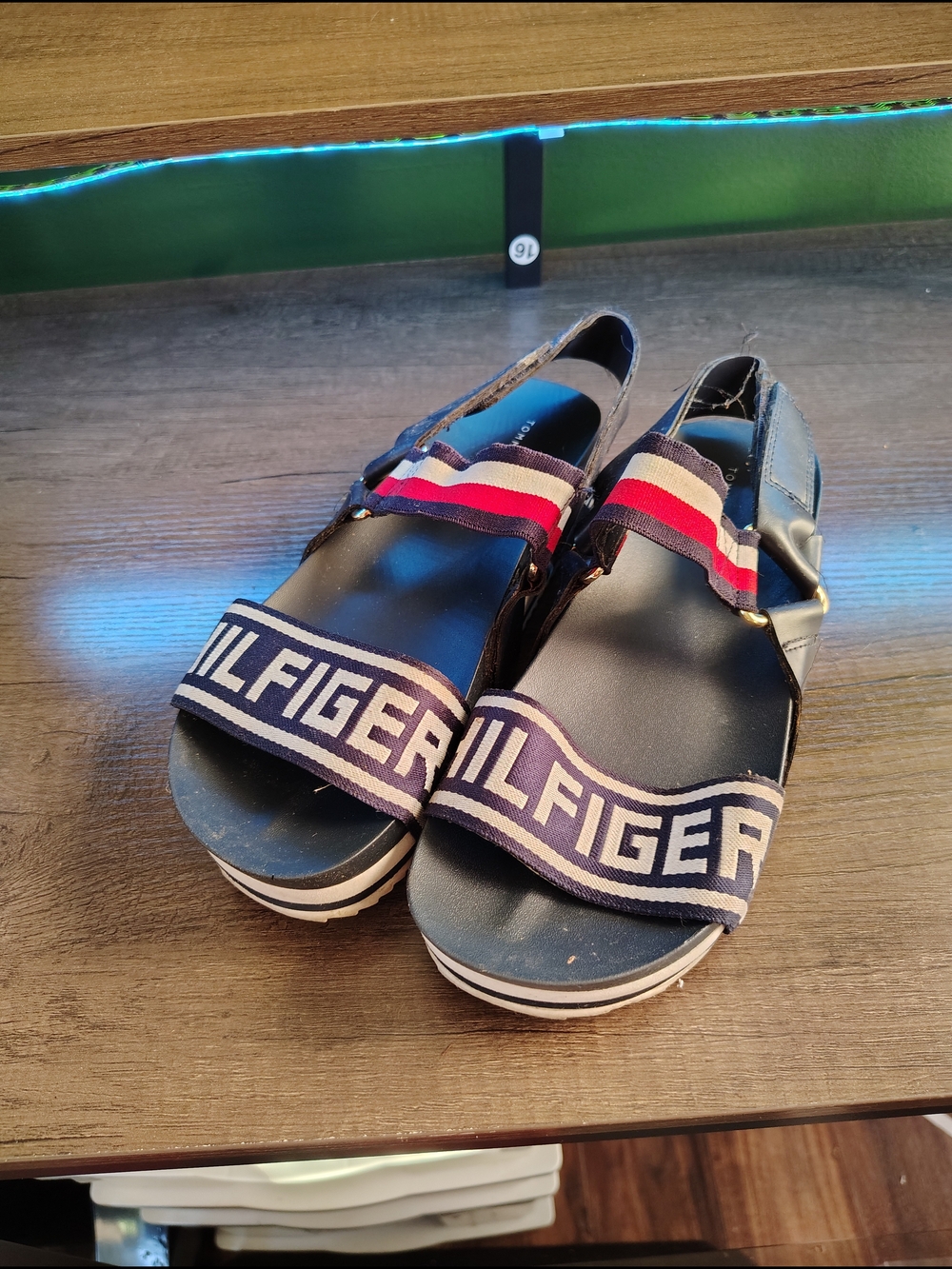 Tommy Hilfiger Kids Navy Logo Strap Sandals